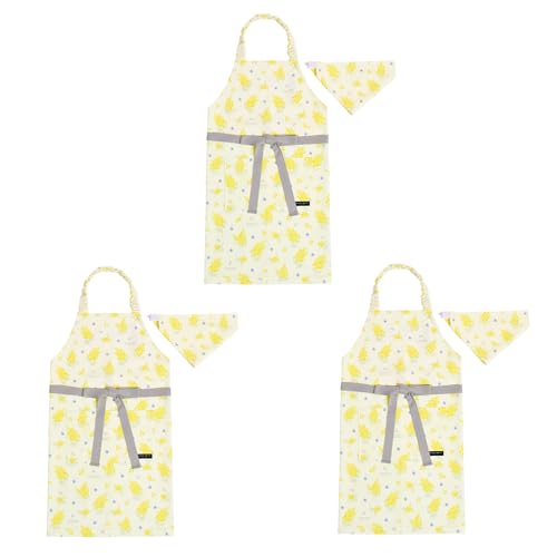 COLORFUL CANDY STYLE 子どもエプロン (130～160cm) ミモザフルール 3枚セット 女の子 かわいい 子供用 子供 こども エプロン 三角巾 セット ゴム キッズエプロン おしゃれ 幼児 小学生 かわいい 小学校 N1253433-BTR