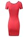 JJ Perfection Women's Scoop Neck Short Sleeve Classic Slim Fit Bodycon Dress