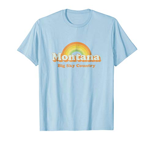 Retro Montana T-Shirts & Vintage MT TeesRetro Montana T Shirt Vintage 70s Rainbow Tee Design T-ShirtOEKO-TEX STANDARD 100