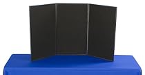 Displays2go 3-Panel Tabletop Display Board, 54 x 30-Inches - Black and Gray Velcro-Receptive Fabric (3P5430BKGR)