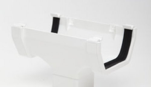 POLYPIPE RS205 White Running Outlet for 112mm Square guttering System