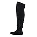 DA VICCINO TOP-01-HI Women's Slouch Size Zipper Flat Tigh High Boots, Color:BLACK, Size:8.5