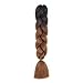 Forevery Braiding Hair 24” Jumbo Braids Color Braiding Hair 3PCS Braiding Hair Brown Jumbo Braiding Kenakalon Hair Braid Hair (3pcs, Black-Dark Brown)
