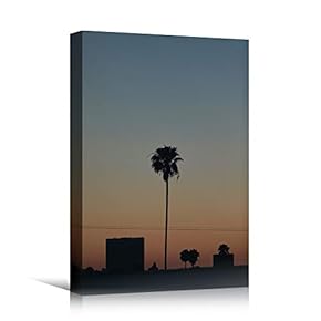 signwin Canvas Wall Art Silhouette Palm Tree Bedroom...