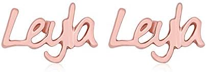 Customize Earrings Simple Excellent 3 colors Plating Leyla Letter Name Stud Earring for Women Girls