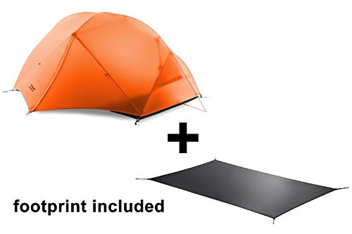 MIER 2 Person Camping Tent Double Layer 4 Season Lightweight Backpacking Tent with Footprint, Quick Setup Waterproof Dome Tent, Orange