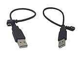 (2-Pack SinLoon USB 2.0 Male to Mini-B Male Extension Cable,Mini-B Male Left & Right Angled 90 Degree for Car GPS MP3 / MP4 / DV/Digital Camera/Smartphone/Tablet Digital Hard Disk (Mini-B,L-R)