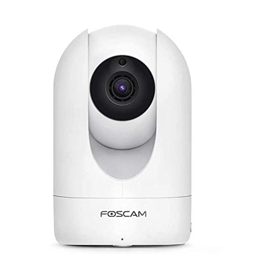 Foscam R4M 4MP Indoor Security Camera, Dual-Band WiFi, Pan Tilt, Human Detection, Night Vision, 2-Way Audio, SD Card Slot - Works with Alexa & Google