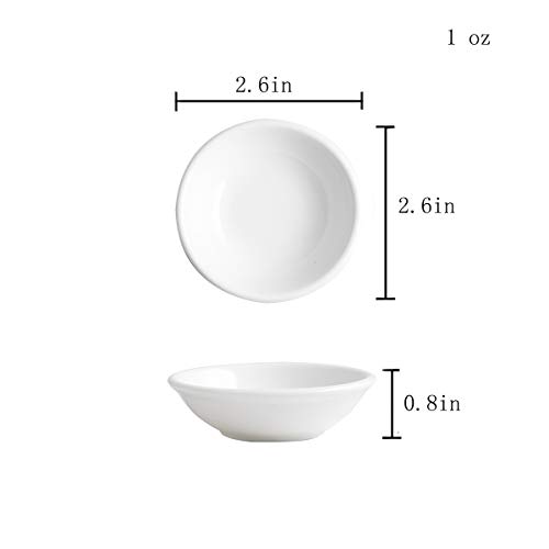 Dipping Sauce Dishes ,Round Soy Sauce Dipping Bowls, Dipping Bowls, Porcelain Watercolor Palette - 12 Packs, White, 1 oz