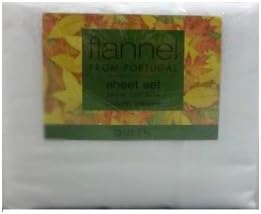Divatex Flannel from Protugal Queen Sheet Set 4Pc White