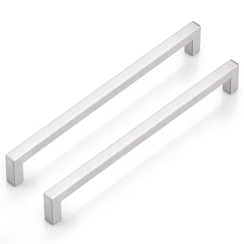 Probrico 30 Pack Square Cabinet Pulls 10 Inch Brushed Nickel Cabinet Handles for Kitchen, Stainless Steel Kitchen Hardware for Cupboard, Modern Silver Drawer Pulls Drawer Handles Inside at Amazon
