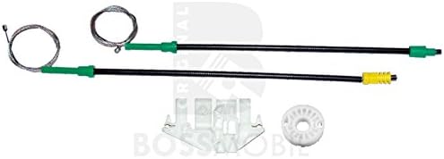 Bossmobil Compatible with 406 (8B), 406 Break (8E/F), 406 Coupe (8C), 2/3 Doors or 4/5 Doors, Front Right or Rear Left, Window Lifter Repair kit with Steel Cable Set
