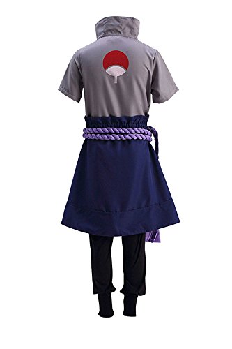 DAZCOS Kids Size Anime Uchiha Sasuke Cosplay Costume with Wristbands Rope (Child Large)