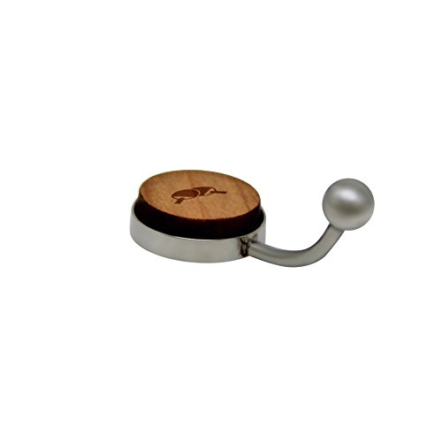 Table Tennis Surgical Stainless Steel Belly Button Rings - Size 14 Gauge Wooden Navel Ring - Rustic Wood Navel Ring With Laser Engraved Design