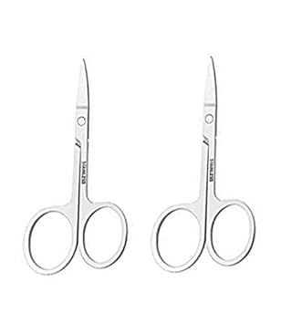 Smartstore Hair Cutting Scissor Small Size Nose Hair, Beard Hair and Mustache Trimming Scissor 2 Pcs