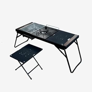 【MUTO・プルマIGTテーブル】互換可能・折りたたみ式キャンプテーブル プレート3枚＆サブ脚＆専用ポーチ付き (テーブル)