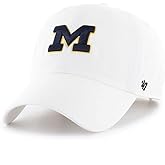 47 Michigan Wolverines Hat Mens Womens Clean Up Adjustable Cap, White