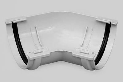 Aliaxis (Marley) RAC2B BLACK Clipmaster Angle (45 deg) for 112mm half round system