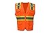 CJS CJHVSV2004 Two-Tone Heavy Duty Surveyor Safety Vest (Solid front & Mesh back) - ANSI Class 2 (Large, Orange)