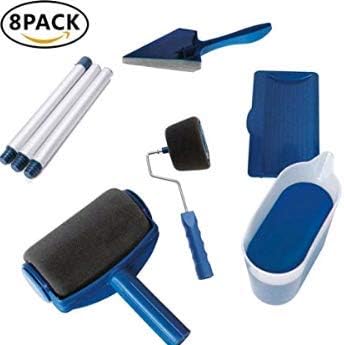 Whobabe Multi-Function Roller Brush 8 Sets of Paint Brushes Roller Belts Wall Ceiling Decoration