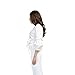 AOMEI White Blouse for Women Casual Spring Summer with Waist Belt Puff Sleeve Size XL