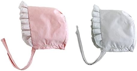 Baby Girls Classic Breathable Cotton Summer Sun Protection Hat 2 Pack (Grey and Pink)