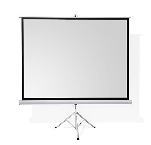 ivolum 122“ Tripod Projector Movie Screen | 86“ x 86“ viewing area | 1:1 format | Mobile projector screen ideal for home cinema or business | Quick and easy assembly - Thumbnail 3