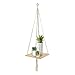 Macrame Shelf Planter Hanger for Indoor Plants with Wooden Shelf, Bohemian Hanging Plant Stand and Decor for Modern Homes, 45 Inches, by California Home Goods