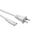 YEKELLA Universal 2 Prong Power Cord - NEMA 1-15P to IEC320 C7 Figure 8 Shotgun Connector AC Power Cord Cable for Sony Playstation 3 (PS3)/4 (PS4) Slim Edition (White- 2ft)
