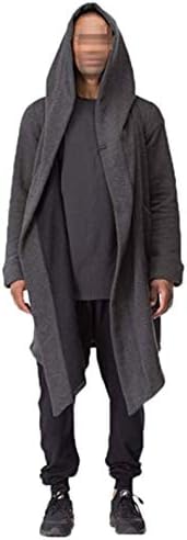 Mens Long Sleeve Cardigan Jackets Solid Overcoat Open Front Cardigans with Pocket