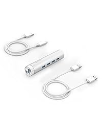 ORICO tipo C a 4 puerto Super Velocidad USB3.0 Hub de aluminio para Apple nuevo MacBook, Chromebook Pixel, iMac, MacBook Pro, Air, Mac Mini (arh4 u3)