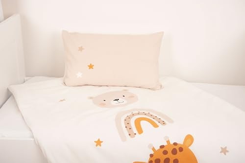 Klaus Herding GmbH Little Friends Duvet Cover Set 100 x 135 cm with Smooth Zip 100% Cotton with Envelope Closure Duvet Cover 100 x 135 cm Approx