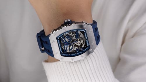 TSAR BOMBA Men's Automatic Watches Luxury Men's Watch Stainless Silicone Strap Waterproof Big Dial Gift 8228