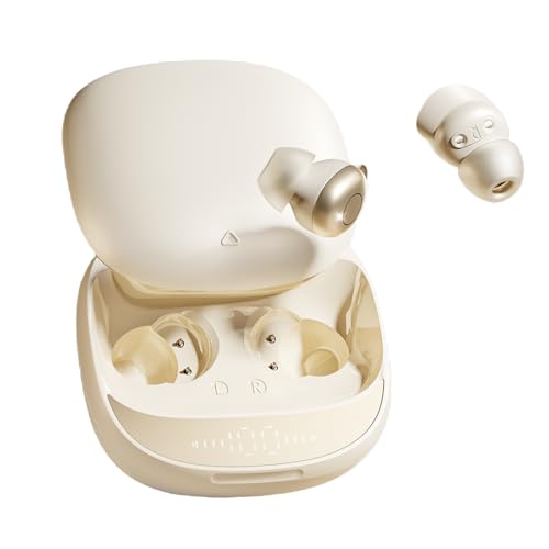 ZOVIMAX Sleep Earbuds, Noise Blocking Sleep Headphones, Dedicated App, 48H Playtime, Bluetooth 5.4, Sleep Earphones for Side Sleepers Mini Invisible Buds Comfort Fit for Sleeping Working, Beige