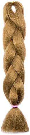 Two Tones Women 24inch Jumbo Braids Hair Afro Crochet Twist Braiding Bulk Hair Style 1 Bundle/100g Fiber Hair Extensions - Dark Blonde