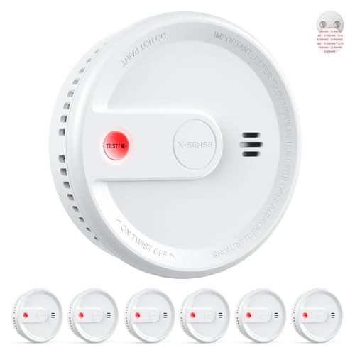 X-Sense Rauchmelder mit 10-Jahres-Batterie, Magnethalterung, XS0G-SN, 6 Set