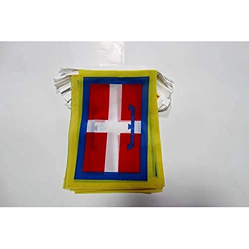 AZ FLAG Festone Piemonte 6 m 20 bandiere Poliestere Leggero 21x15 cm