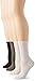 PEDS Women's Assorted Coffee Bean Khaki and Ivory Crew Socks 4 Pairs, Shoe Size/5-10