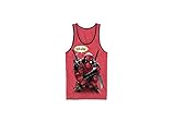 Mad Engine Marvel Deadpool Whatever Wade Paprika Snow Heather Mens Tank Top, Large