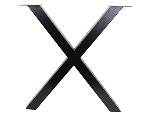 ECLV 28" Dining Table Legs, X-shaped Steel table legs, Office Table Legs,Computer Desk Legs,Industrial kitchen table legs,Set of 2,Black - Thumbnail 2