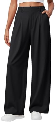 NEXSONIC Women's Wide Leg Pants Elastic Waisted Casual Work