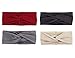 RIOSO Turban Headbands for Women Twisted Boho Headwrap Yoga Workout Sport Thick Head Bands(4 pack)