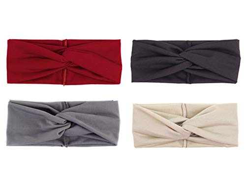 RIOSO Turban Headbands for Women Twisted Boho Headwrap Yoga Workout Sport Thick Head Bands