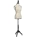 Female Mannequin Torso Dress Form Display W/ Black Tripod Stand Designer Pattern