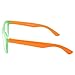 Kids Nerd Retro Two Color Frame Clear Lens Childrens Fake Eye Glasses (Age 3-10) Green/Orange