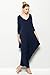 ANNABELLE Women's Long Sleeve Comfy Harem V-Neck Romper Jumpsuits Large Navy JC6008A