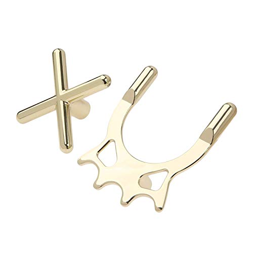 ISPIRITO Billiard Cue Bridge Head Portable Screw on Design Pool Stick Bridge Head Cue Accessory Brass Spider Cross Permanent Bridge Head Fit Most Pool Sticks, 2 Pack