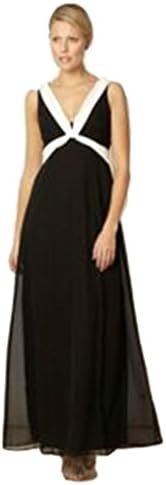 Ex Debenhams Ex Debut Black White Prom Ball Maxi Long Gown Dress US 8 Black