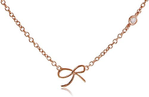 Syd by SE Bow Necklace with Diamond Bezel