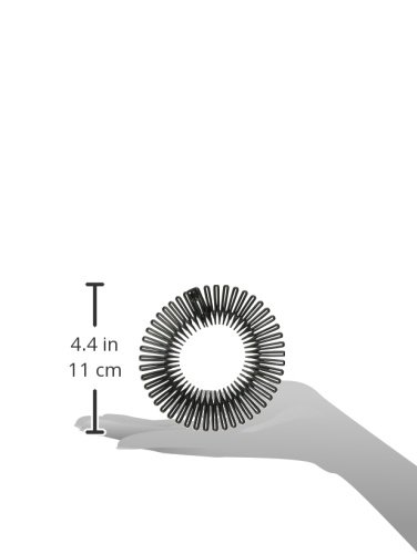 Caravan Full Circle Spring Head Band Comb In Classic Black With Deep Teeth And Closure